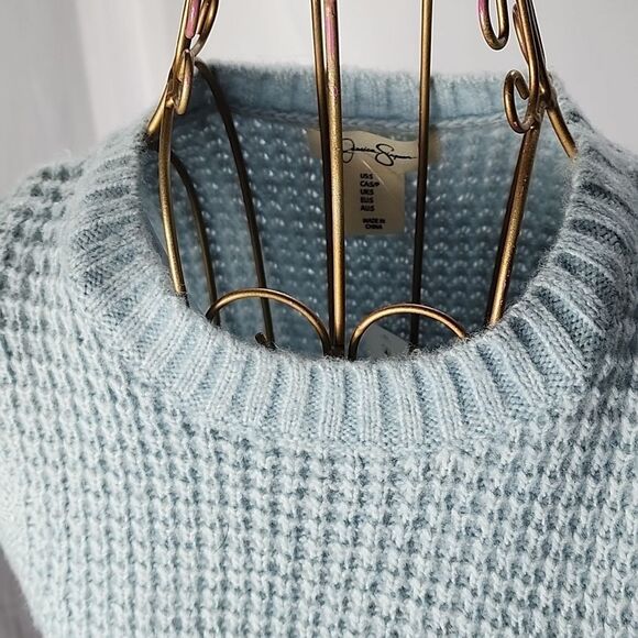 Jessica Simpson Cropped Size SP Light Blue Knit Sweater Vest - Picture 2 of 7